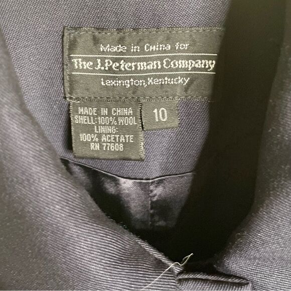 J. Peterman Lightweight Navy Wool Point Collar Single Button Coat Size‎ 10 - Picture 6 of 10